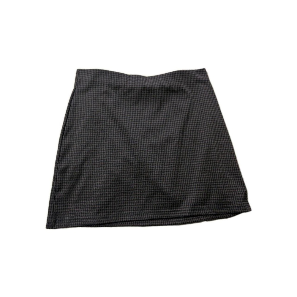 Ardene Houndstooth Mini Skirt Womens XL Brown Black Stretch Academia